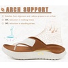 KuaiLu Flip Flops for Women with Arch Support Summer Beach Thong Sandals(Khaki White（go One Size Up）)