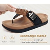 KuaiLu Flip Flops for Womens Orthotic Platform Sandals with Arch Support(Black Khaki)