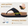 KuaiLu Flip Flops for Womens Orthotic Platform Sandals with Arch Support(Black Khaki)