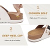 KuaiLu Flip Flops for Womens Orthotic Platform Sandals with Arch Support(White Khaki)