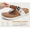 KuaiLu Flip Flops for Womens Orthotic Platform Sandals with Arch Support(White Khaki)