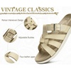 KuaiLu Gladiator Sandals for Women with Comfortable Arch Support(Beige (Go One Size Up))