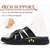 KuaiLu Gladiator Sandals for Women with Comfortable Arch Support(Black (Go One Size Up))