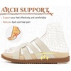 KuaiLu Gladiator Sandals for Women with Comfortable Arch Support(Cream (Go One Size Up))