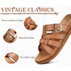 KuaiLu Gladiator Sandals for Women with Comfortable Arch Support(Khaki (Go One Size Up))