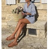 KuaiLu Gladiator Sandals for Women with Comfortable Arch Support(Khaki (Go One Size Up))