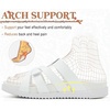KuaiLu Gladiator Sandals for Women with Comfortable Arch Support(White (Go One Size Up))