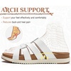 KuaiLu Gladiator Sandals for Women with Comfortable Arch Support(White Khaki (Go One Size Up))