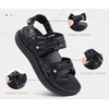 KuaiLu Womens Arch Support Walking Sandals Vacation Adjustable Strap Slides(Black)