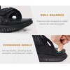 KuaiLu Womens Arch Support Walking Sandals Vacation Adjustable Strap Slides(Black)