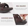 KuaiLu Womens Arch Support Walking Sandals Vacation Adjustable Strap Slides(Brown)