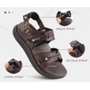 KuaiLu Womens Arch Support Walking Sandals Vacation Adjustable Strap Slides(Brown)
