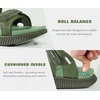 KuaiLu Womens Arch Support Walking Sandals Vacation Adjustable Strap Slides(Green)