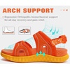 KuaiLu Womens Arch Support Walking Sandals Vacation Adjustable Strap Slides(Orange)