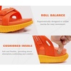 KuaiLu Womens Arch Support Walking Sandals Vacation Adjustable Strap Slides(Orange)