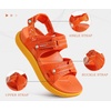 KuaiLu Womens Arch Support Walking Sandals Vacation Adjustable Strap Slides(Orange)