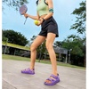 KuaiLu Womens Arch Support Walking Sandals Vacation Adjustable Strap Slides(Purple)