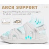 KuaiLu Womens Arch Support Walking Sandals Vacation Adjustable Strap Slides(White)
