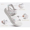 KuaiLu Womens Arch Support Walking Sandals Vacation Adjustable Strap Slides(White)