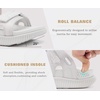KuaiLu Womens Arch Support Walking Sandals Vacation Adjustable Strap Slides(White)