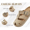 KuaiLu Womens Clog Sandals Comfortable Arch Support Chic Platform Slides(Beige(full Size Up))