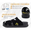 KuaiLu Womens Clog Sandals Comfortable Arch Support Chic Platform Slides(Black(full Size Up))