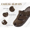 KuaiLu Womens Clog Sandals Comfortable Arch Support Chic Platform Slides(Brown(full Size Up))