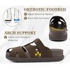 KuaiLu Womens Clog Sandals Comfortable Arch Support Chic Platform Slides(Brown(full Size Up))