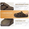 KuaiLu Womens Clog Sandals Comfortable Arch Support Chic Platform Slides(Brown(full Size Up))