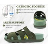 KuaiLu Womens Clog Sandals Comfortable Arch Support Chic Platform Slides(Green(full Size Up))