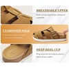 KuaiLu Womens Clog Sandals Comfortable Arch Support Chic Platform Slides(Khaki(full Size Up))