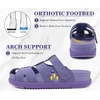 KuaiLu Womens Clog Sandals Comfortable Arch Support Chic Platform Slides(Purple(full Size Up))