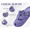 KuaiLu Womens Clog Sandals Comfortable Arch Support Chic Platform Slides(Purple(full Size Up))