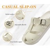 KuaiLu Womens Clog Sandals Comfortable Arch Support Chic Platform Slides(White(full Size Up))