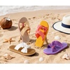 KuaiLu Womens Dressy Bow Sandals Arch Support Yoga Foam Walking Beach Slide(Beige)