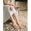 KuaiLu Womens Dressy Bow Sandals Arch Support Yoga Foam Walking Beach Slide(Beige)