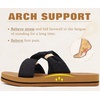 KuaiLu Womens Dressy Bow Sandals Arch Support Yoga Foam Walking Beach Slide(Black Khaki)