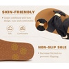 KuaiLu Womens Dressy Bow Sandals Arch Support Yoga Foam Walking Beach Slide(Black Khaki)