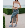 KuaiLu Womens Dressy Bow Sandals Arch Support Yoga Foam Walking Beach Slide(Blue)