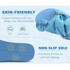 KuaiLu Womens Dressy Bow Sandals Arch Support Yoga Foam Walking Beach Slide(Blue)