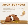 KuaiLu Womens Dressy Bow Sandals Arch Support Yoga Foam Walking Beach Slide(Khaki)