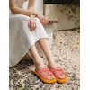 KuaiLu Womens Dressy Bow Sandals Arch Support Yoga Foam Walking Beach Slide(Orange)