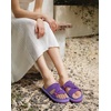 KuaiLu Womens Dressy Bow Sandals Arch Support Yoga Foam Walking Beach Slide(Purple)