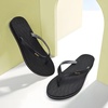 KuaiLu Womens Fashion Flip Flops Ladies Summer Beach Yoga Mat Thong Sandals(Deep Black)