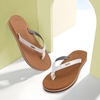 KuaiLu Womens Fashion Flip Flops Ladies Summer Beach Yoga Mat Thong Sandals(Khakiwhite)