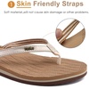KuaiLu Womens Fashion Flip Flops Ladies Summer Beach Yoga Mat Thong Sandals(Shiny Beige)