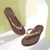 KuaiLu Womens Fashion Flip Flops Ladies Summer Beach Yoga Mat Thong Sandals(Shiny Brown)
