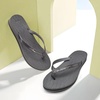 KuaiLu Womens Fashion Flip Flops Ladies Summer Beach Yoga Mat Thong Sandals(Shiny Grey)