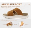 KuaiLu Womens Fashion Orthopedic Walking Thick Sandals Comfort Arch Support(Beige White)