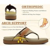 KuaiLu Womens Orthopedic Flip Flops Comfort Cushion Arch Support Sandals(Beige Khaki)